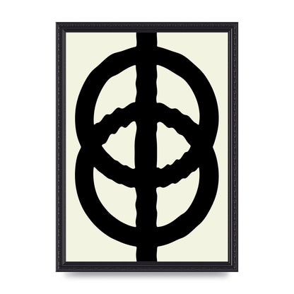 Abstract Rippled Line Block Printed Poster - A3 framed