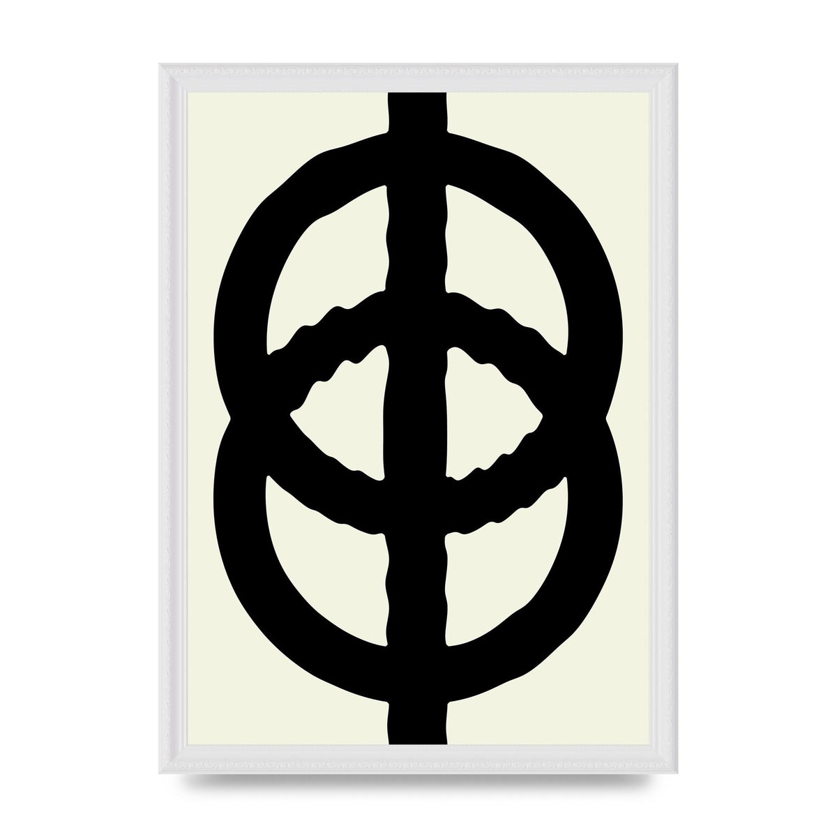 Abstract Rippled Line Block Printed Poster - A3 framed