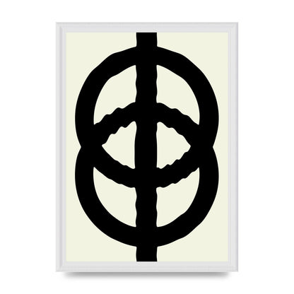 Abstract Rippled Line Block Printed Poster - A3 framed
