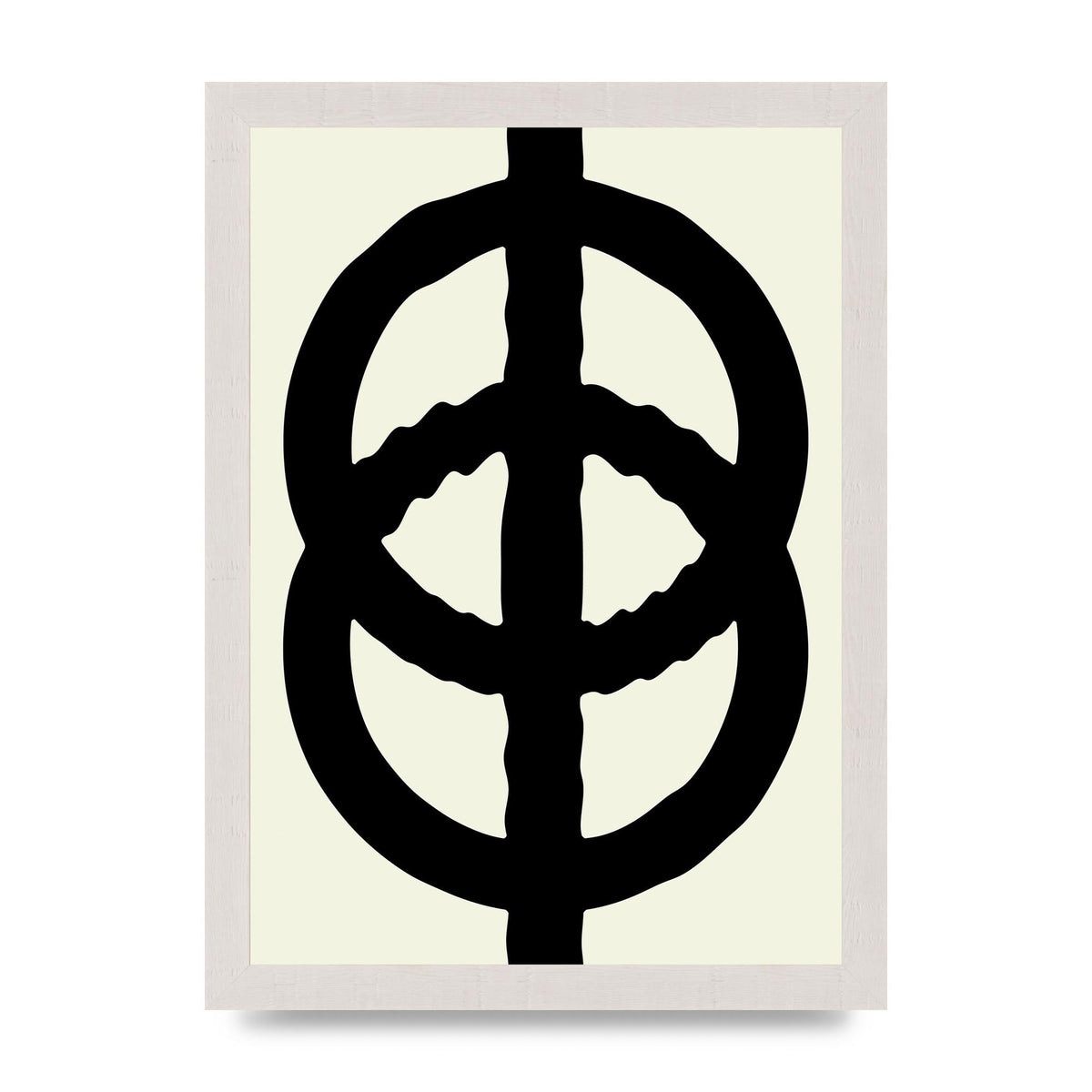 Abstract Rippled Line Block Printed Poster - A4 framed
