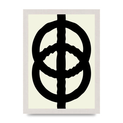 Abstract Rippled Line Block Printed Poster - A4 framed