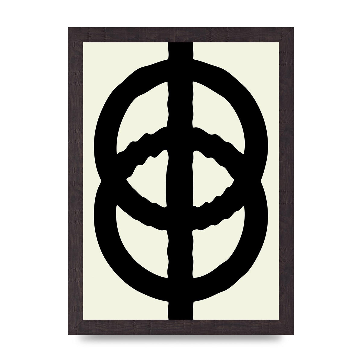 Abstract Rippled Line Block Printed Poster - A4 framed