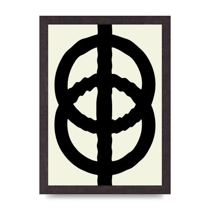 Abstract Rippled Line Block Printed Poster - A4 framed