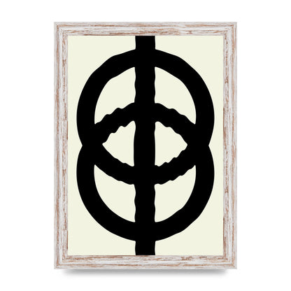 Abstract Rippled Line Block Printed Poster - A4 framed