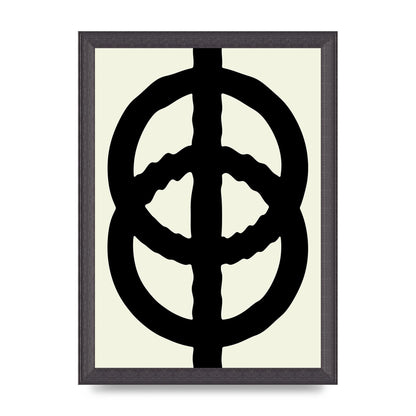 Abstract Rippled Line Block Printed Poster - A4 framed
