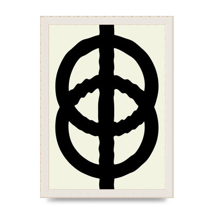 Abstract Rippled Line Block Printed Poster - A4 framed