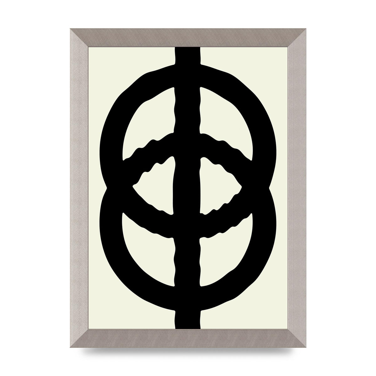 Abstract Rippled Line Block Printed Poster - A4 framed