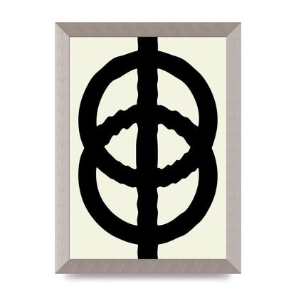 Abstract Rippled Line Block Printed Poster - A4 framed