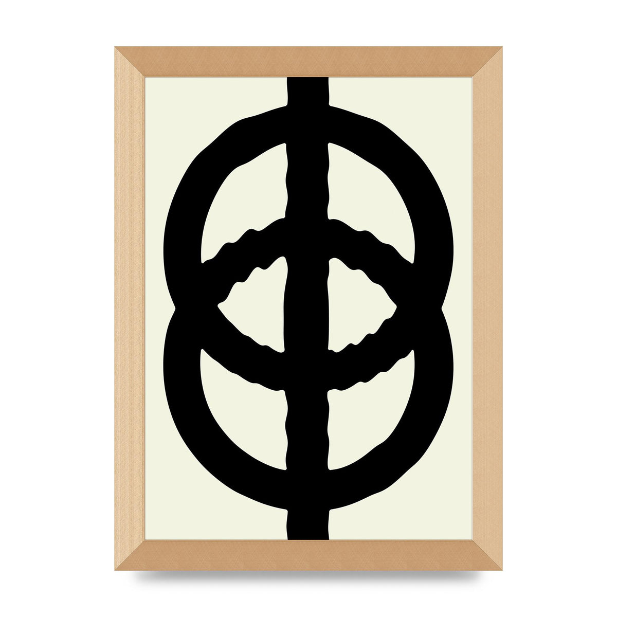 Abstract Rippled Line Block Printed Poster - A4 framed