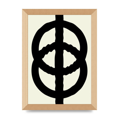 Abstract Rippled Line Block Printed Poster - A4 framed