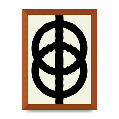 Abstract Rippled Line Block Printed Poster - A4 framed