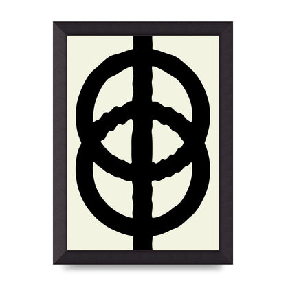 Abstract Rippled Line Block Printed Poster - A4 framed