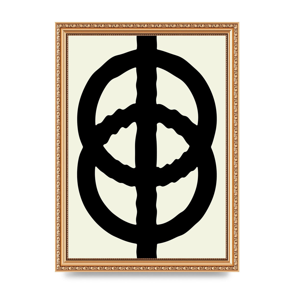 Abstract Rippled Line Block Printed Poster - A4 framed