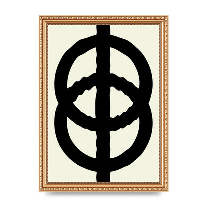 Abstract Rippled Line Block Printed Poster - A4 framed
