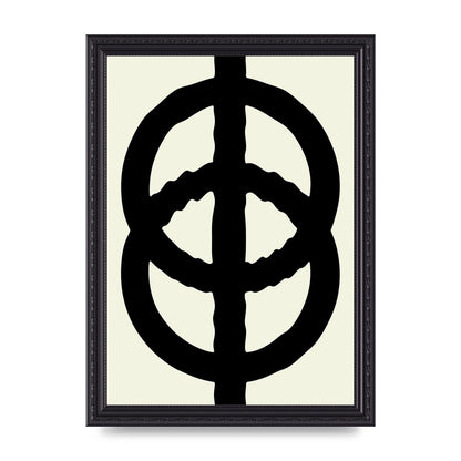 Abstract Rippled Line Block Printed Poster - A4 framed