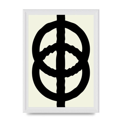 Abstract Rippled Line Block Printed Poster - A4 framed