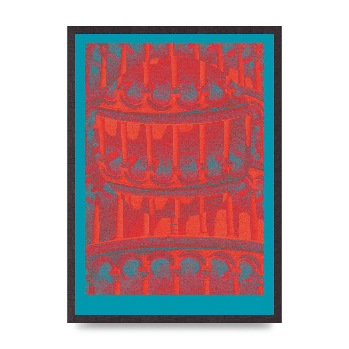 Tower Of Pisa Abstract Lofi Wall Art - A2 framed