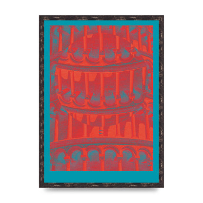Tower Of Pisa Abstract Lofi Wall Art - A2 framed