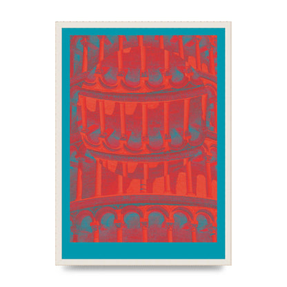 Tower Of Pisa Abstract Lofi Wall Art - A2 framed