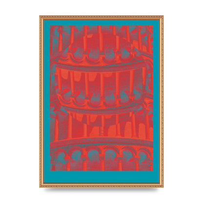 Tower Of Pisa Abstract Lofi Wall Art - A2 framed