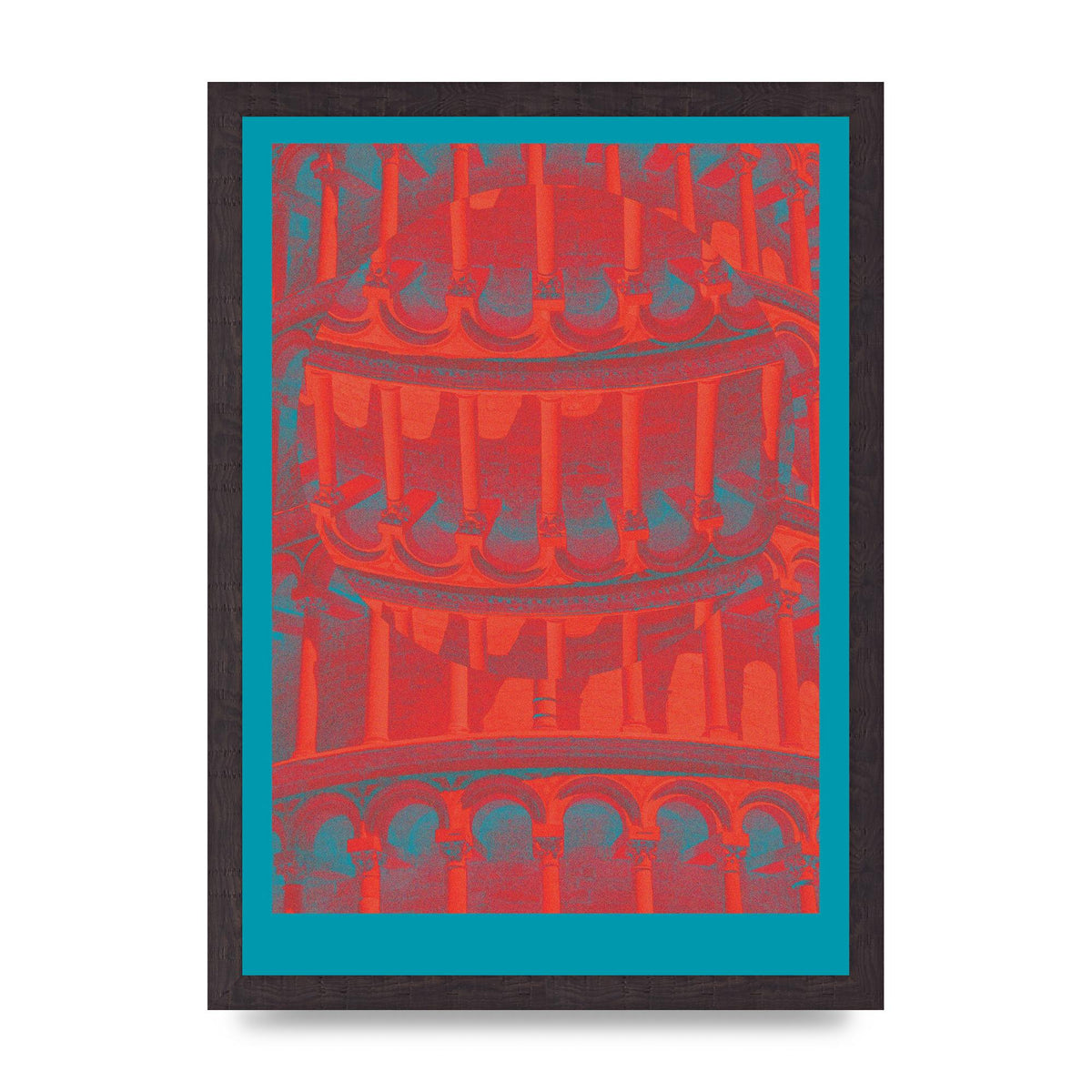 Tower Of Pisa Abstract Lofi Wall Art - A3 framed