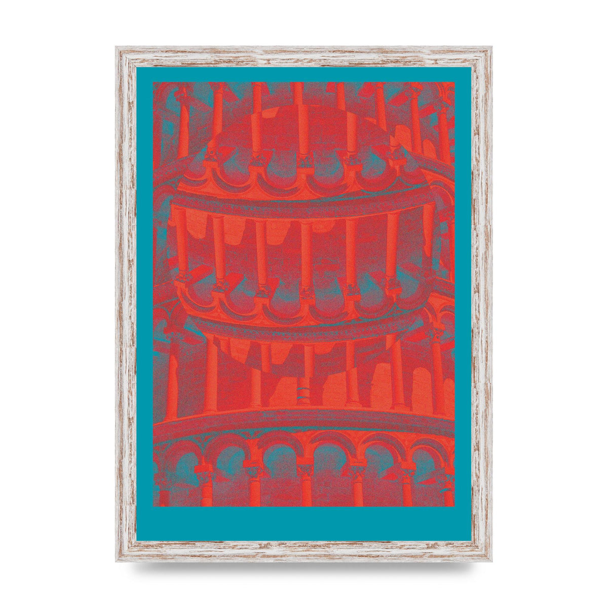 Tower Of Pisa Abstract Lofi Wall Art - A3 framed