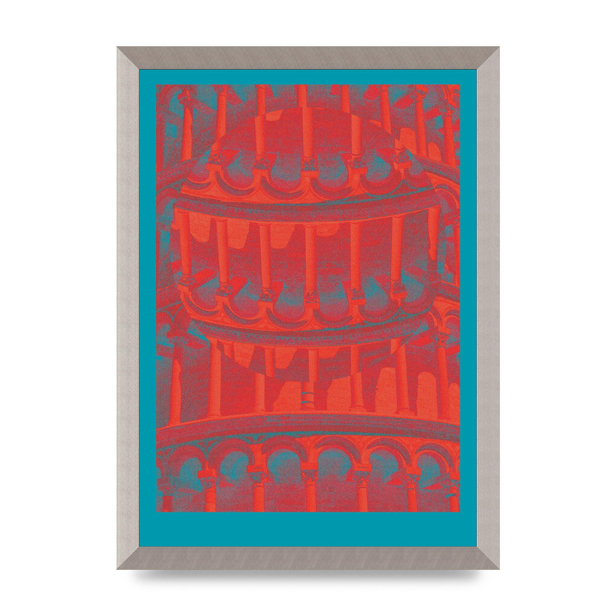 Tower Of Pisa Abstract Lofi Wall Art - A3 framed