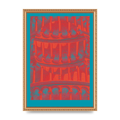 Tower Of Pisa Abstract Lofi Wall Art - A3 framed