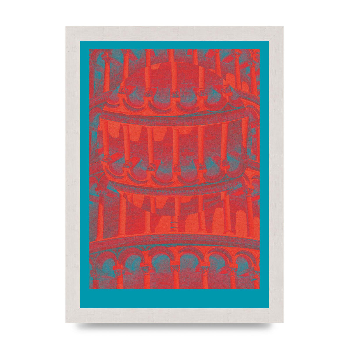 Tower Of Pisa Abstract Lofi Wall Art - A4 framed