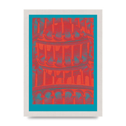 Tower Of Pisa Abstract Lofi Wall Art - A4 framed