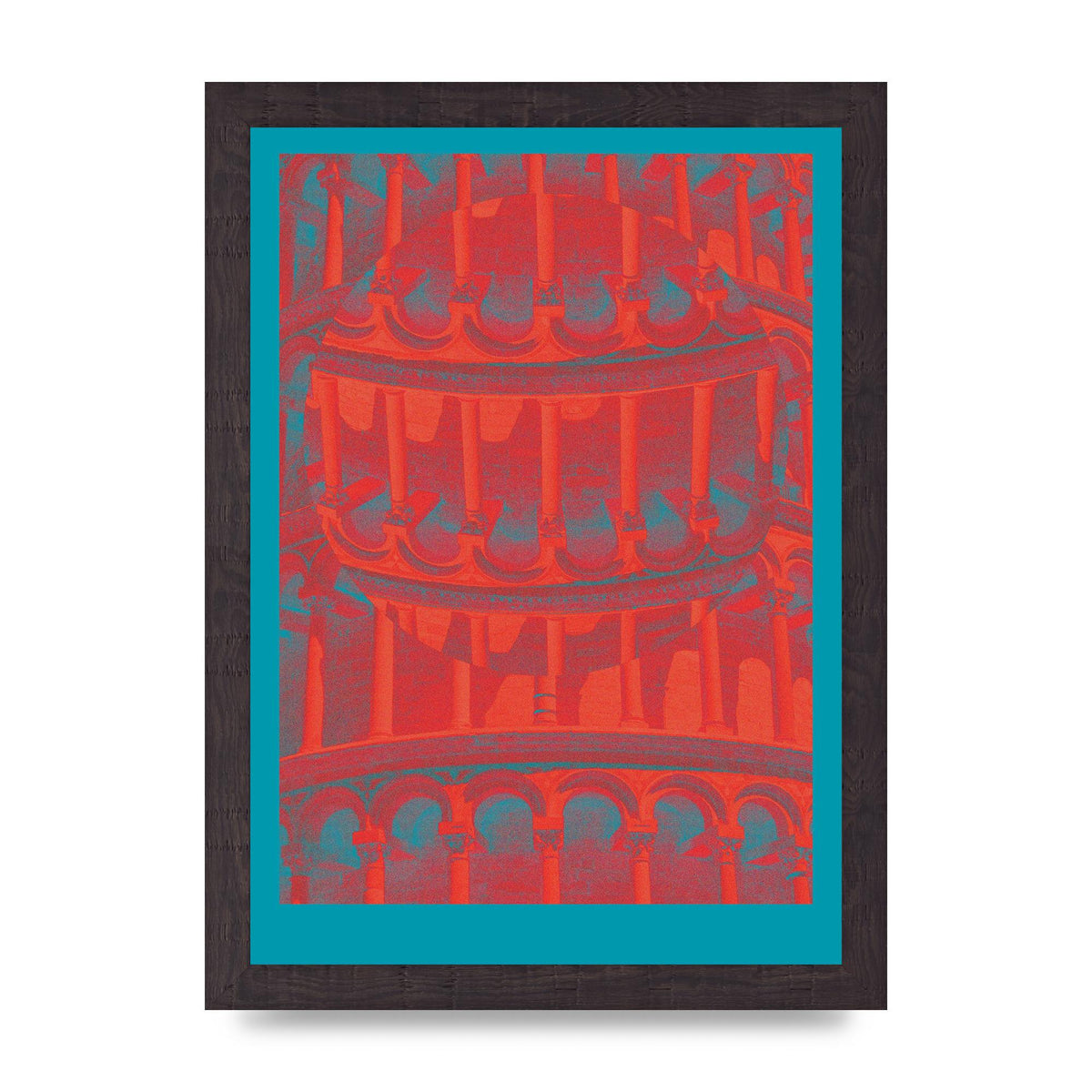 Tower Of Pisa Abstract Lofi Wall Art - A4 framed