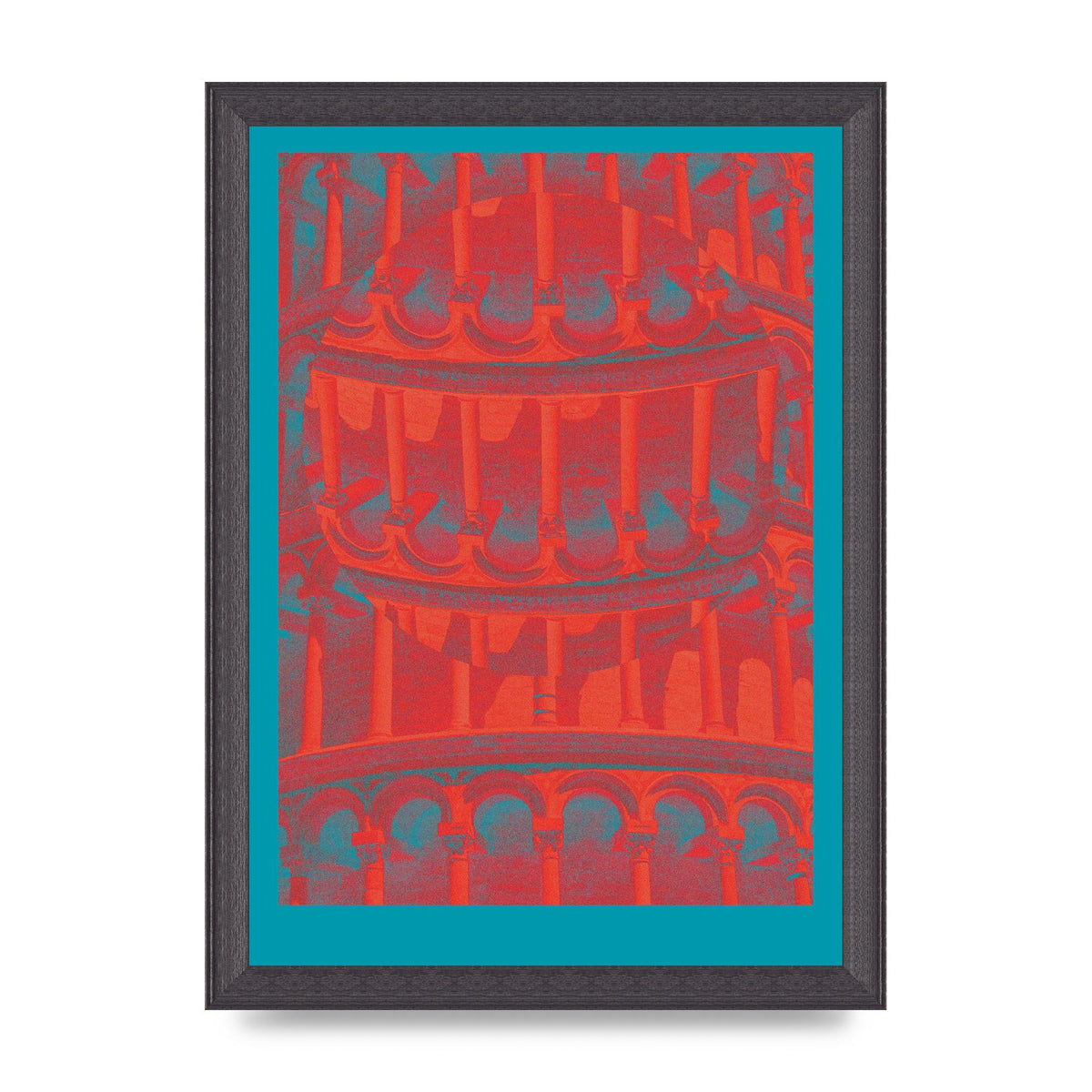 Tower Of Pisa Abstract Lofi Wall Art - A4 framed