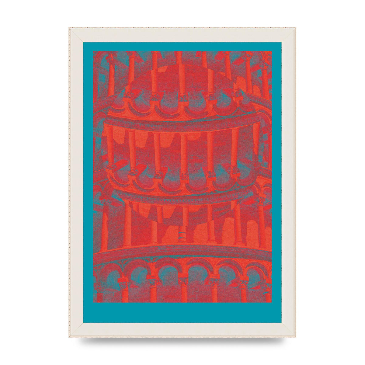 Tower Of Pisa Abstract Lofi Wall Art - A4 framed