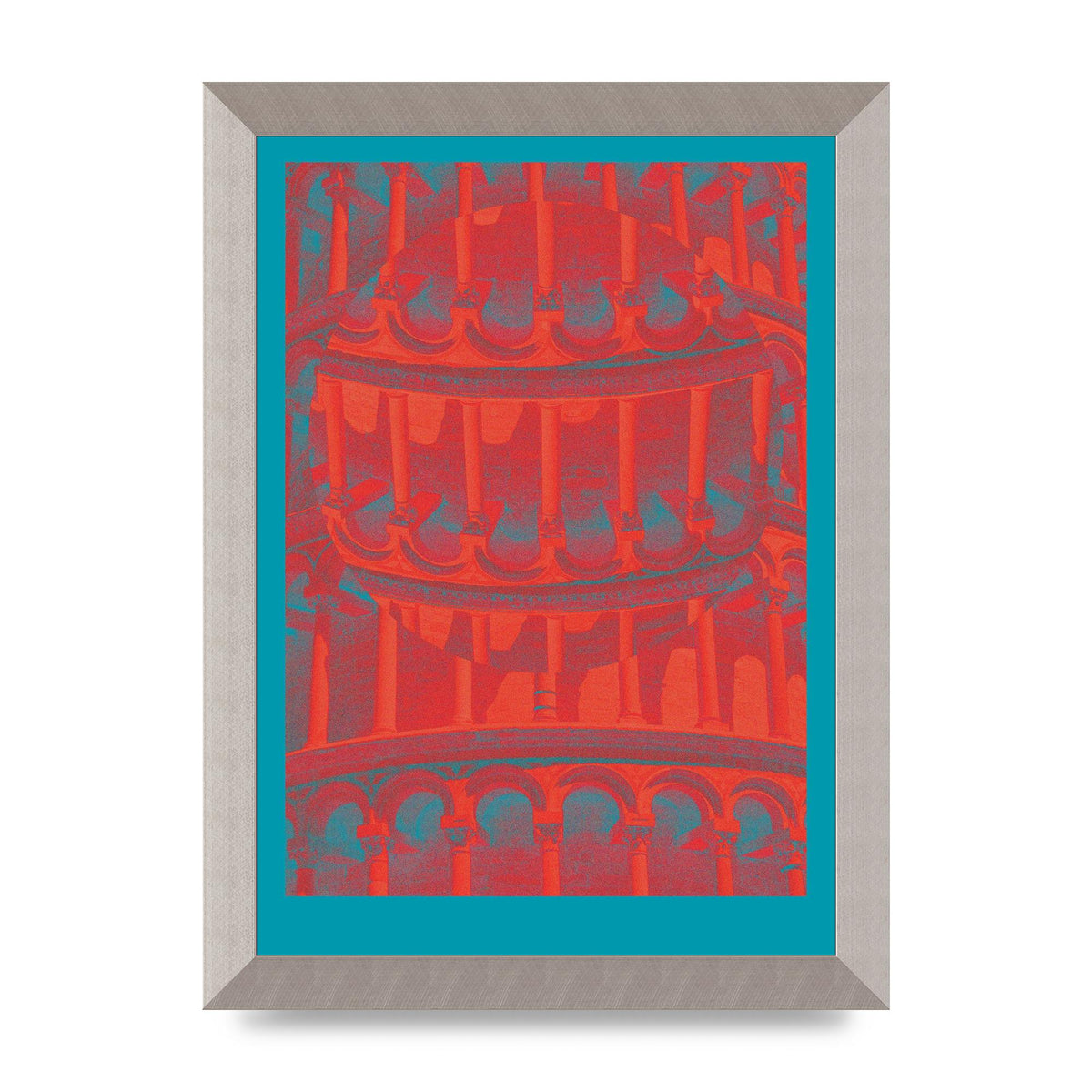 Tower Of Pisa Abstract Lofi Wall Art - A4 framed