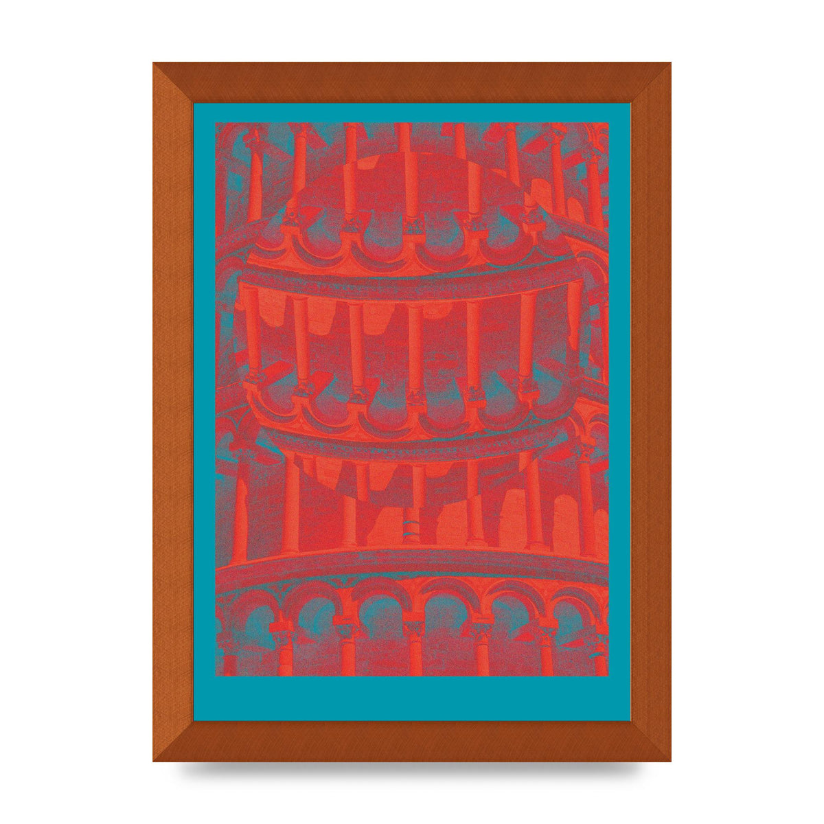 Tower Of Pisa Abstract Lofi Wall Art - A4 framed