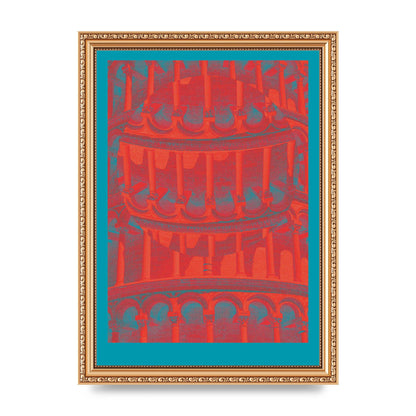 Tower Of Pisa Abstract Lofi Wall Art - A4 framed