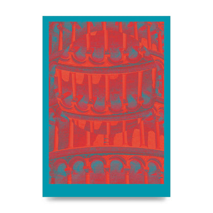 Tower Of Pisa Abstract Lofi Wall Art - unframed print