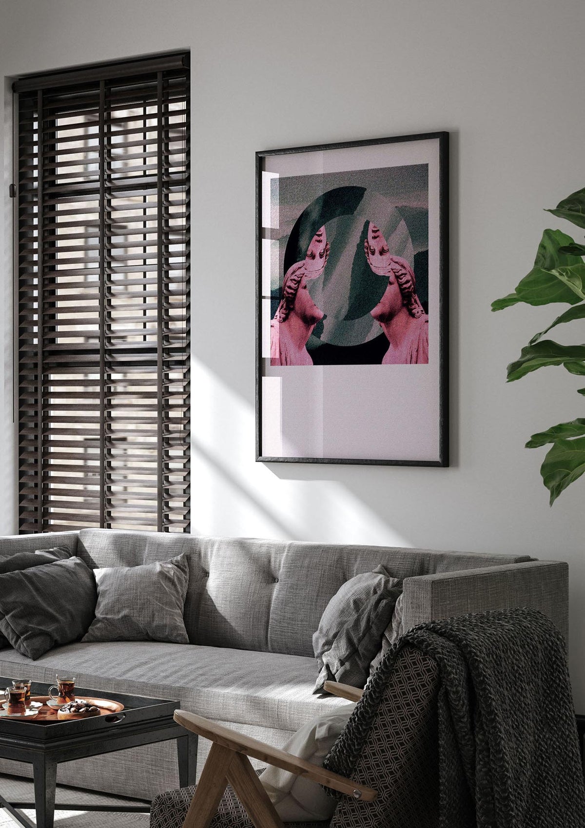 Abstract Lofi Statue Wall Art - living room 1