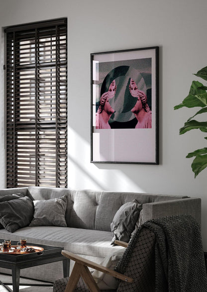 Abstract Lofi Statue Wall Art - living room 1