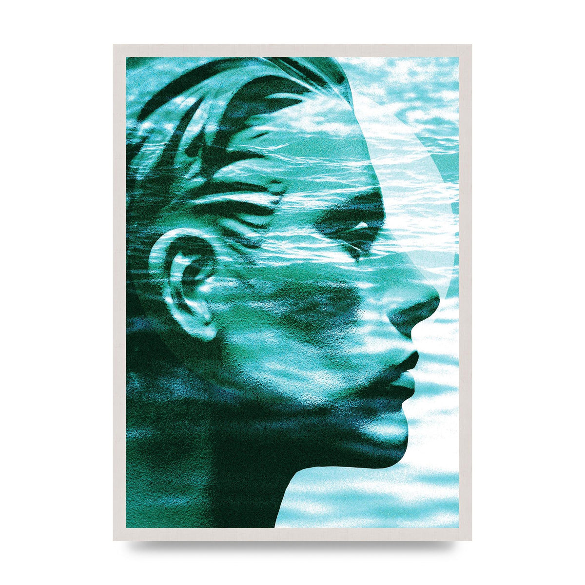 Ocean Face Printed Poster - A2 framed