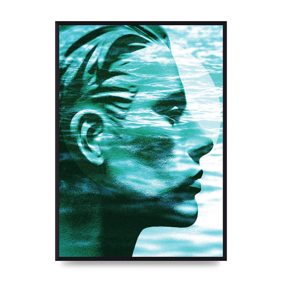 Ocean Face Printed Poster - A2 framed