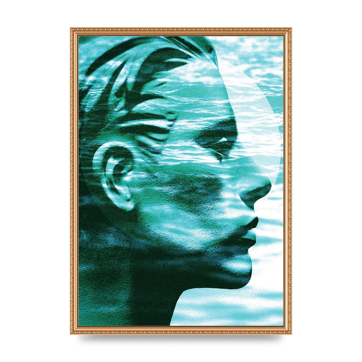 Ocean Face Printed Poster - A2 framed