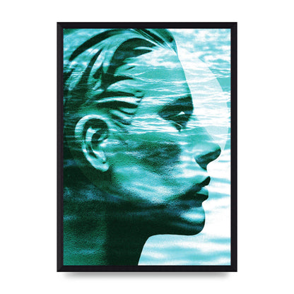 Ocean Face Printed Poster - A3 framed