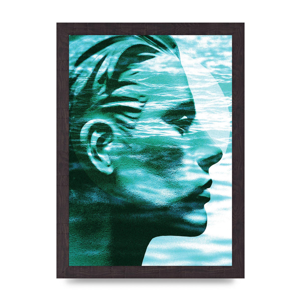 Ocean Face Printed Poster - A4 framed
