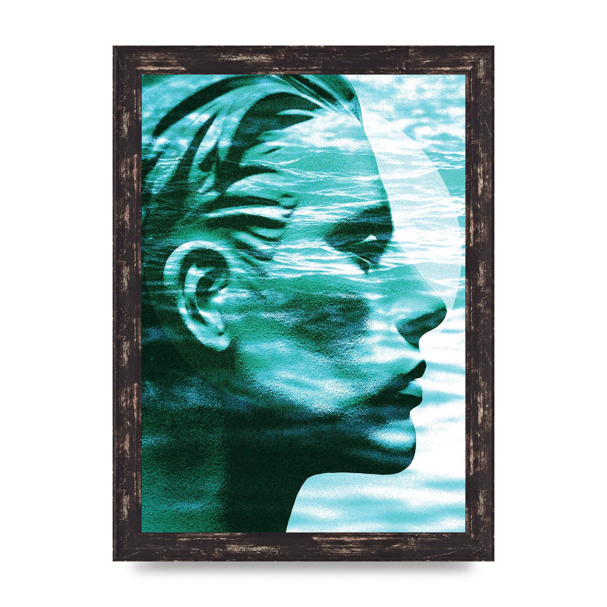 Ocean Face Printed Poster - A4 framed