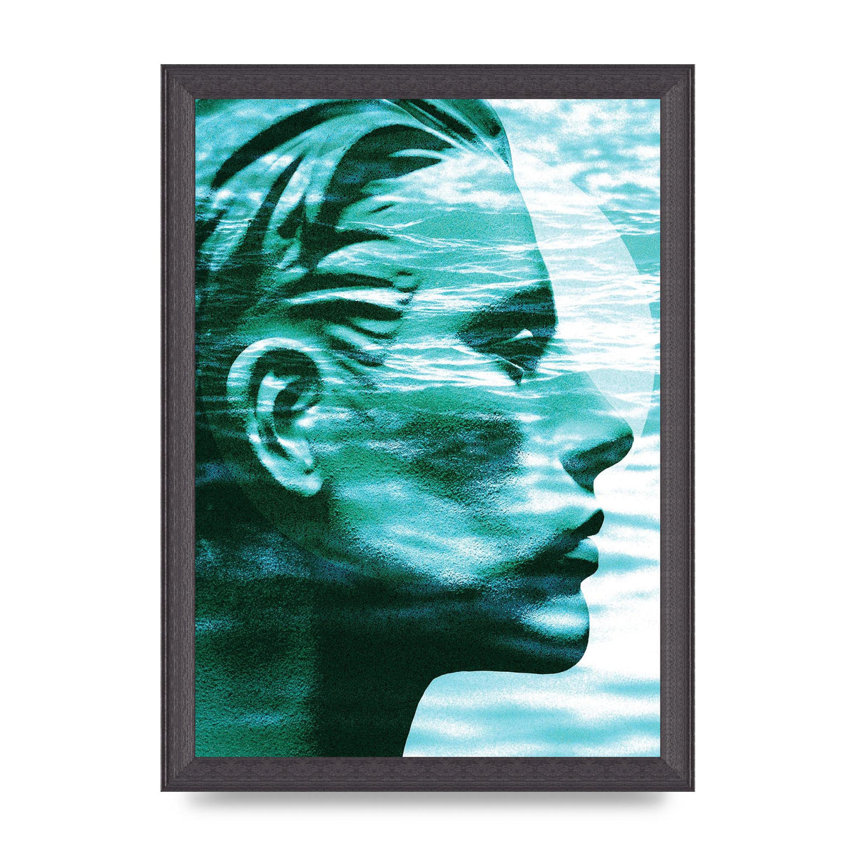 Ocean Face Printed Poster - A4 framed