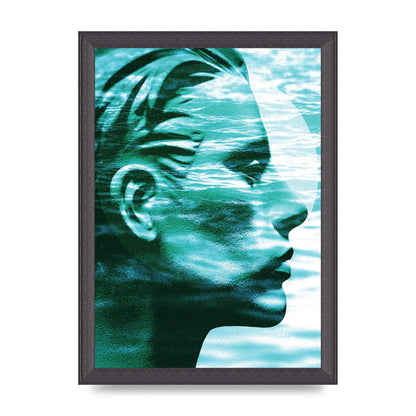 Ocean Face Printed Poster - A4 framed