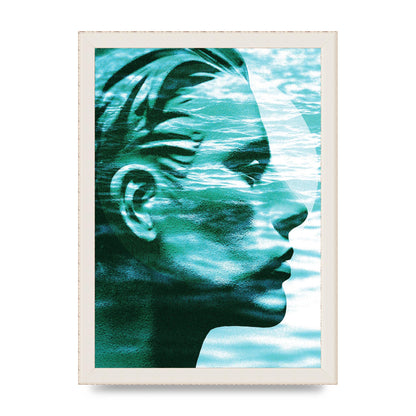 Ocean Face Printed Poster - A4 framed