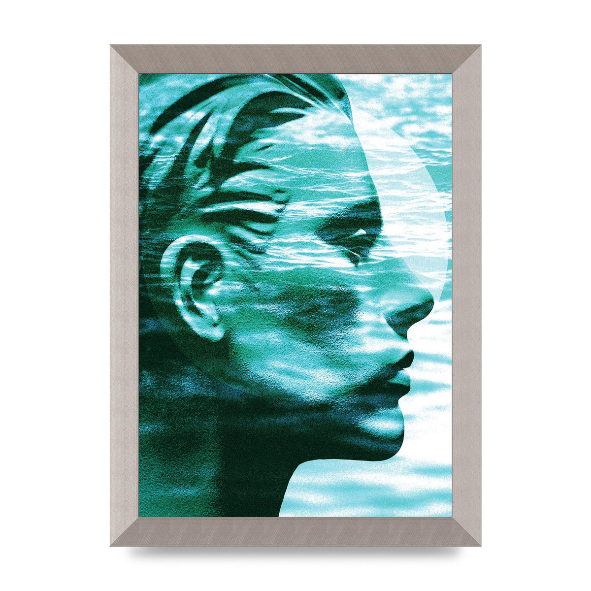 Ocean Face Printed Poster - A4 framed