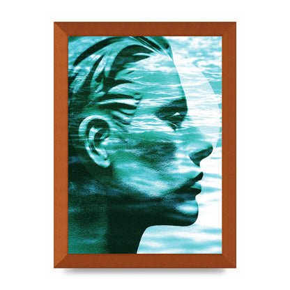 Ocean Face Printed Poster - A4 framed